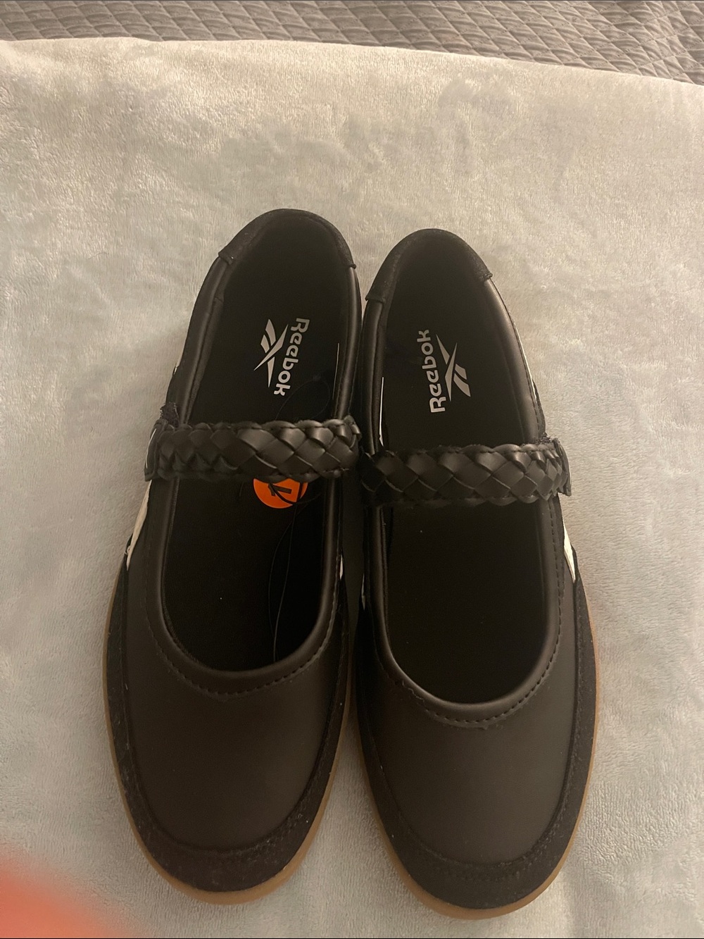 Reebok Black Mary Jane Flats with Braided Strap